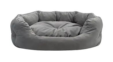 ZOOexpress лежанка пухлик со стяжкой «CITY» для кошек и собак мебельная ткань, серая