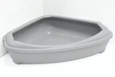 Купить homecat туалет для кошек угловой с бортиком светло-серый