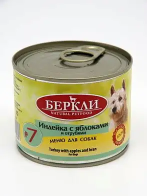 Berkley консервы для собак с индейкой, яблоками и отрубями LOCAL