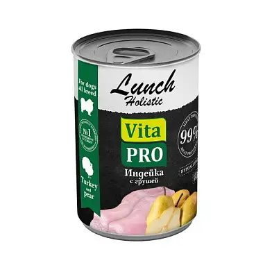 VITA PRO LUNCH  консервы для собак индейка с грушей 